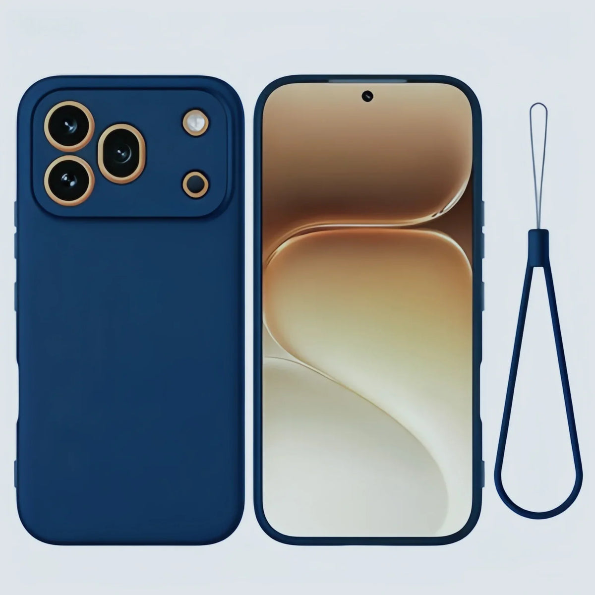 Fashion Solid Colour With Lanyard Shockproof Protective Liquid Silicone Phone Case For Honor 600 400 200 90 Pro Lite